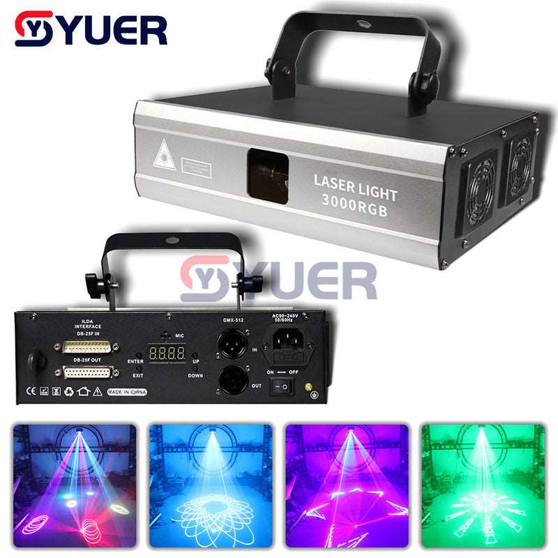 YUER™️ NEW 3W DJ 3D Cartoon Pattern Laser Light Laser Projector DMX DJ –  yuerlights