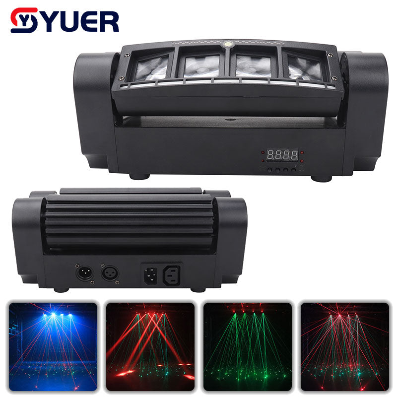 YUER™️ LED 8x6w RGBW With RG Laser Beam Pixel Strip Spider Moving Head ...