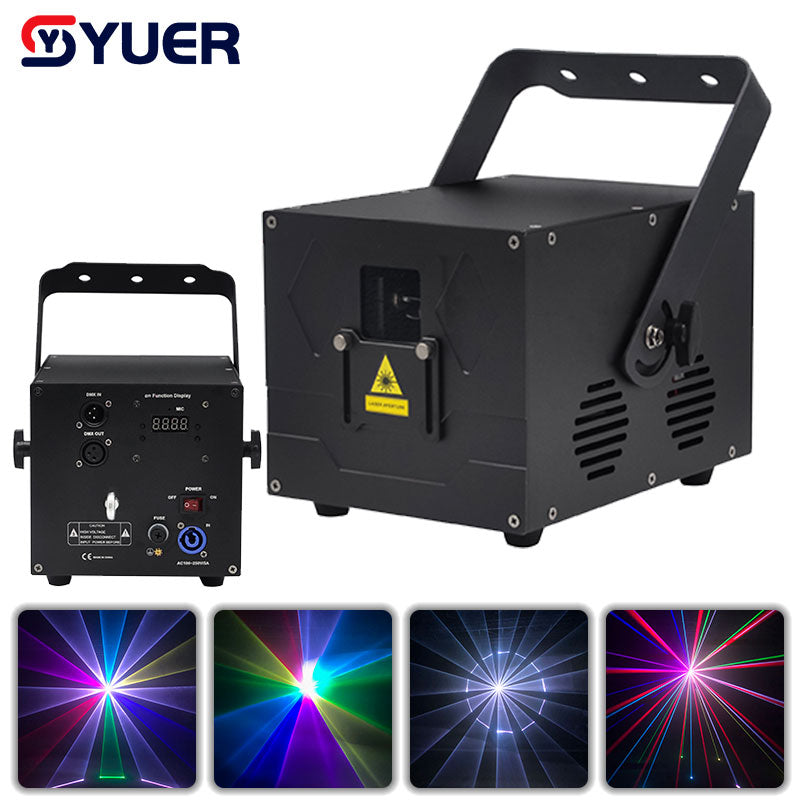 Scanner Light Animation YUER™️ 6W RGB Laser Light Animation Beam Scanner Stage Laser Projector ...
